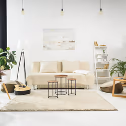 Relaxdays Table basse lot de 3, Tables d'appoint rondes, Table de chevet 3 tailles, En métal et bois de manguier, nature - Vue supplémentaire 3