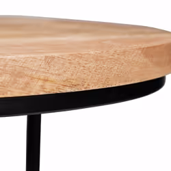 Relaxdays Table basse lot de 3, Tables d'appoint rondes, Table de chevet 3 tailles, En métal et bois de manguier, nature - Vue supplémentaire 7