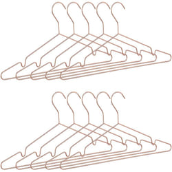 Relaxdays - Cintres à vêtements en rose doré, lot de 10, pour costume pantalons chemise, encoches, en métal, cuivre