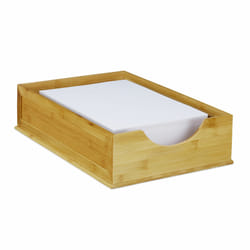 Relaxdays Corbeille à documents bambou, empilable, Papier DIN A4, Bureau, Organiseur, HLP: 10x14x35 cm, nature