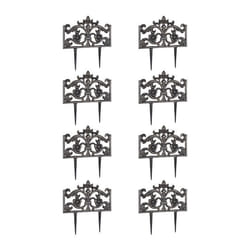 Bordure de jardin lot de 8 éléments fonte de fer clôture en métal piquet antiquités HxlxP: 37 x 36 x 2 cm bronze