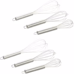 Ce set de 6 fouets de cuisine est idéal pour les amateurs de cuisine. Ils vous permettent de remuer ou battre des sauces ou d ...
