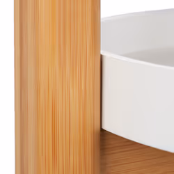 Relaxdays Etagère à fleurs, 3 étages, bambou et MDF, rond, moderne pour l'intérieur, HxL: 79 x 30 x 30 cm, naturel/blanc - Vue supplémentaire 7