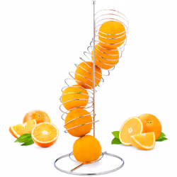 Cetélégant porte-fruits attire le regard avec sa spirale métallique brillante audesign moderne. Le support à fruits pratique ...