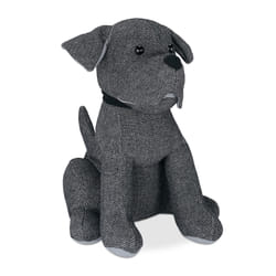 Relaxdays - Butoir pour porte chien, tampon pour porte décoratif, se tient droit, rempli, intérieur, 33 cm, gris