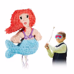 Relaxdays Pinata à suspendre Sirène pour enfants à remplir anniversaire jeux décoration coloré