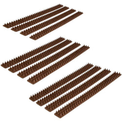 Relaxdays - Piques pour murs et barrières, lot de 12 rangées, gouttières, anti-oiseaux, anti-pigeons, longueur totale: 4 m, marron