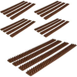 Relaxdays - Piques pour murs et barrières, lot de 20 rangées, gouttières, anti-oiseaux, anti-pigeons, longueur totale: 4 m, marron