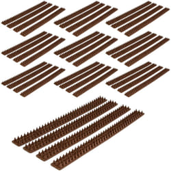Relaxdays - Piques pour murs et barrières, lot de 40 rangées, gouttières, anti-oiseaux, anti-pigeons, longueur totale: 4 m, marron