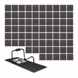 Tapis de sol protection lot de 72 30x30 cm dalle amortissante chocs 1cm épaisseur bruit 21 m² noir