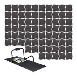 Tapis de sol protection lot de 72 30x30 cm dalle amortissante chocs 1cm épaisseur bruit 21 m² noir