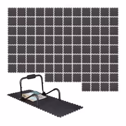 Tapis de sol protection lot de 96 30x30 cm dalle amortissante chocs 1cm épaisseur bruit 21 m² noir