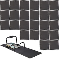 Relaxdays - 24x Tapis de protection sol dalle amortissante son fitness noir 60 x 60 cm, 3m² set de 8, 1cm épaisseur, noir