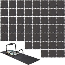 Relaxdays - 48x Tapis de protection sol dalle amortissante son fitness noir 60 x 60 cm, 3m² set de 8, 1cm épaisseur, noir