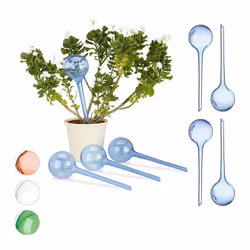 Globes d’arrosage en plastique lot de 8 distributeur eau plantes 2 semaines pot fleurs boules arrosage bleu