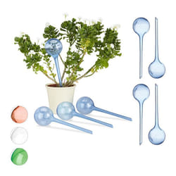 Globes d’arrosage en plastique lot de 8 distributeur eau plantes 2 semaines pot fleurs boules arrosage bleu