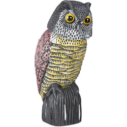 Relaxdays - Chouette épouvantail, tête à hochement, statue décorative sur pieds, pour le jardin, balcon, terrasse, coloré