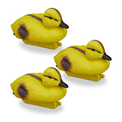 Relaxdays canard en plastique, canetons, nageant, résistant aux intempéries, figure décorative, mare, jardin, jaune-noir
