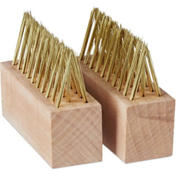 Relaxdays - Brosse à joints, lot de 2, fils en acier, jardin, pour mousse & mauvaises herbes, couleurs laiton et nature