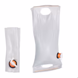 Relaxdays Poche d’eau 10 L pliable Jerrycan bidon d’eau robinet bouchon camping sac eau PVC transparent