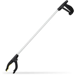 Relaxdays - Pince de préhension, outil de ramassage, pour personnes âgées, aluminium, attrape-tout, 76 cm, argenté/noir