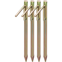 Relaxdays - Piquets de fixation sol xl, lot de 4, acier galvanisé, sardines tente, bâche, tonnelle, 30,5 cm de haut, doré