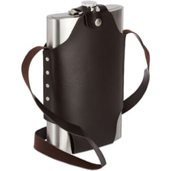 Relaxdays - Flasque xxl, flacon de hanche, en acier inoxydable, à accrocher au cou, 1,8 l volume, plaisir, argentée
