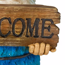 Relaxdays Nain de jardin "Welcome", résistant aux intempéries, pierre artificielle, jardin, porte de maison, coloré - Vue supplémentaire 6