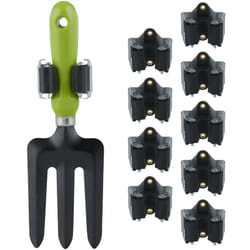 Relaxdays - Porte-outils jeu de 10,rouleaux de caoutchouc à coincer, support balai mural universel, jardin,en fer gris