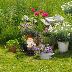 Relaxdays Nain de jardin avec une corbeille de glands, résistante aux intempéries et au gel, coloré, design classique - Vue supplémentaire 4