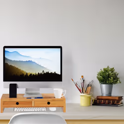 Relaxdays 10025701 support d'écran plat pour bureau Bambou