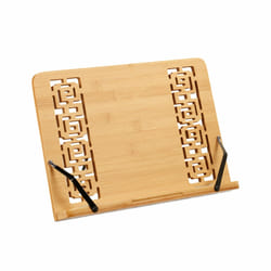 Relaxdays Porte-livre Cuisine, Support, Recettes, Bambou, Lutrin, Pupitre, Tablette, Ornement, HxLxP 24x34x21 cm, nature