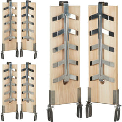 Relaxdays - Lot de 6 planches à saumon, plaques à fumer, en bois de cèdre, 46 x 15,5 cm, fixations inclinables en inox, nature