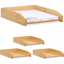 La corbeille à courrier pratique en bois empile les uns au dessus des autres les documents importants, les lettres et les fac ...