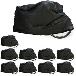 Relaxdays - Garage pour vélo, lot de 10, polyéthylène, résistant aux déchirures, housse de protection bicyclette, 200x115 cm, noir