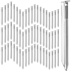 Relaxdays - Piquets de fixation au sol, Sardines, Lot de 60, Avec Trous, Camping, 18 cm de long, Tente, Acier, argenté