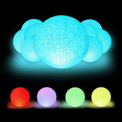 Lampe LED boule lot de 10 changement couleurs sans batteries sans câble boule lumineuse d. de 15 cm blanche