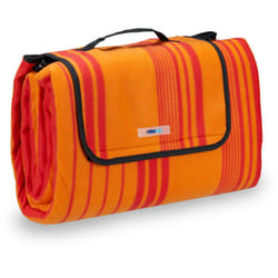 Relaxdays - Couverture de pique-nique picnic plaid imperméable 200x200 cm poignée isolation, orange-rouge
