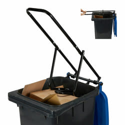 Relaxdays Compacteur déchets, pour poubelle, écraseur ordures ménagères, non recyclables, plastique, manuel, acier, noir