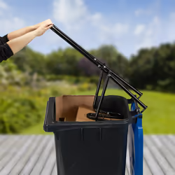 Relaxdays Compacteur déchets, pour poubelle, écraseur ordures ménagères, non recyclables, plastique, manuel, acier, noir