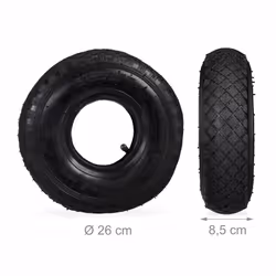 Relaxdays - 2x Roues avec chambre à air, pneu de secours, 3.00-4'' pour diable, crampons, 125 kg, 260x85mm, noir - Vue supplémentaire 4