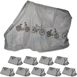 Relaxdays - Garage pour vélo, lot de 10, polyéthylène, résistant aux déchirures, housse de protection bicyclette, 200x115 cm, gris