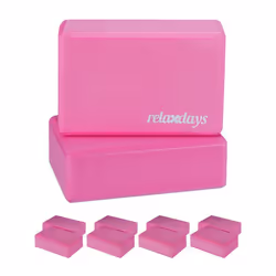 Set 10x Bloc Yoga Brique Yoga Exercice Pratique Yoga Mousse Rigide Anti-Dérapant HLP 8x23x15 cm Rose