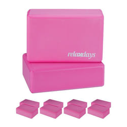 Set 10x Bloc Yoga Brique Yoga Exercice Pratique Yoga Mousse Rigide Anti-Dérapant HLP 8x23x15 cm Rose