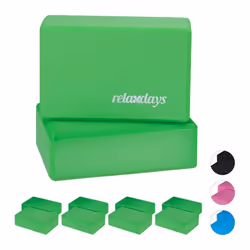 Set 10x Bloc Yoga Brique Yoga Exercice Pratique Yoga Mousse Rigide Anti-Dérapant HLP 8x23x15 cm Vert