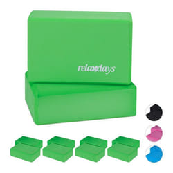Set 10x Bloc Yoga Brique Yoga Exercice Pratique Yoga Mousse Rigide Anti-Dérapant HLP 8x23x15 cm Vert