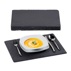 Relaxdays 4052025263119 Plat de service Ardoise Anthracite Rectangulaire Plateau de présentation