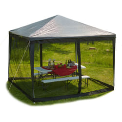 Moustiquaire de pergola 3x3 m, 2 pièces latérales, fermeture à glissière, bande autoagrippante, xl 12 m, noir - Relaxdays