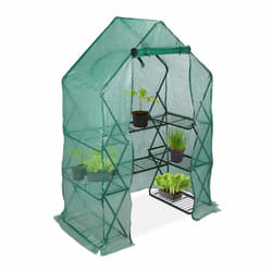Relaxdays - Serre de jardin pliable, Etagère 195 cm plantes tomates semis jardin, Bâche HxlxP: 195 x 138 x 72 cm, vert