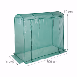 Serre de jardin tomates 170x80x200 serre tomates bâche uv housse vert porte enroulable, vert - Relaxdays - Vue supplémentaire 4